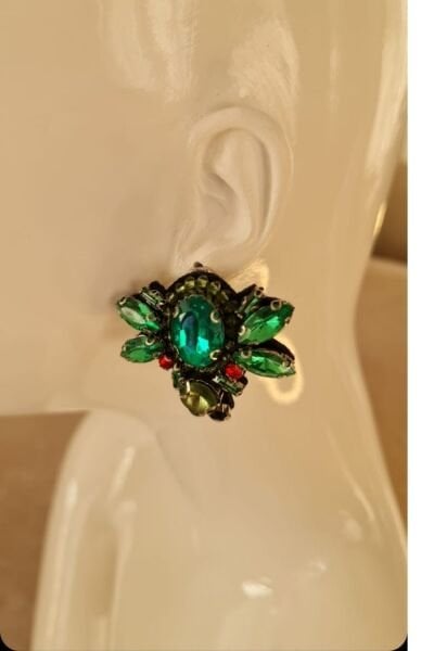 ÇAN design by Z - Yeşil Taşlı Küpe